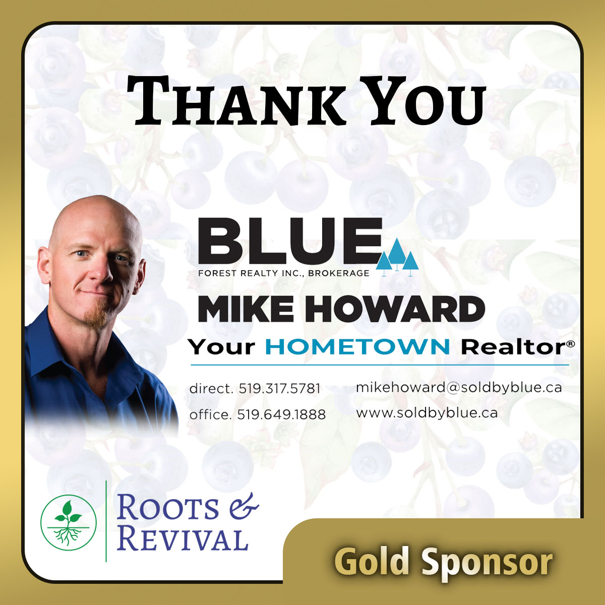 Blue Realty Mike Howard Gold Sponsor