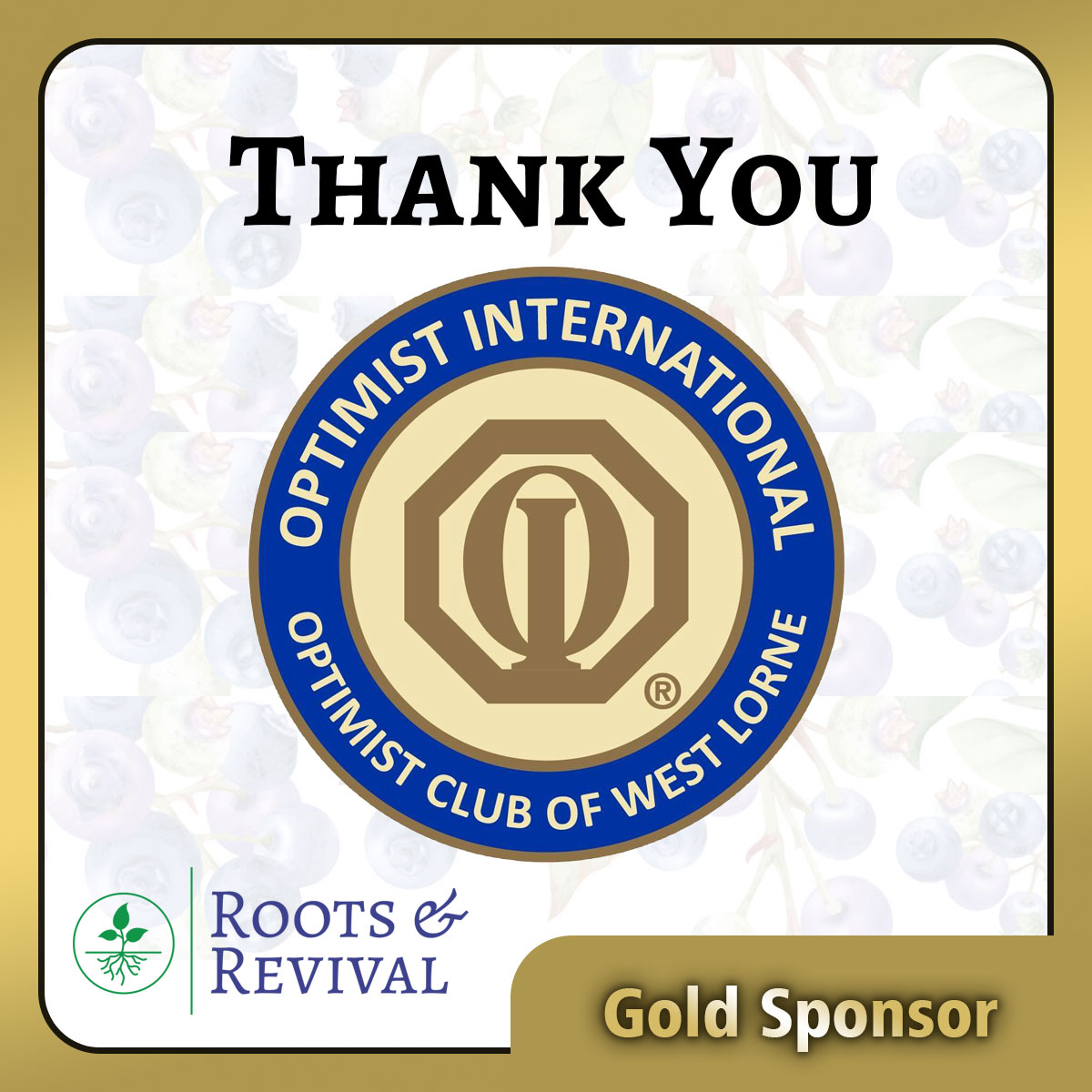 Optimist Club of West Lorne Gold Sponsor