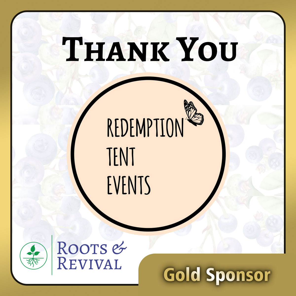 Redemption Tent Events Gold Sponsor