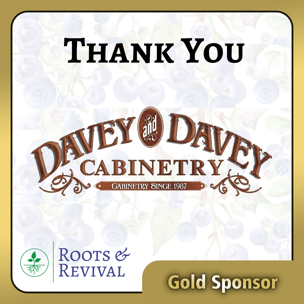 Davey and Davey Cabinetry Gold Sponsors