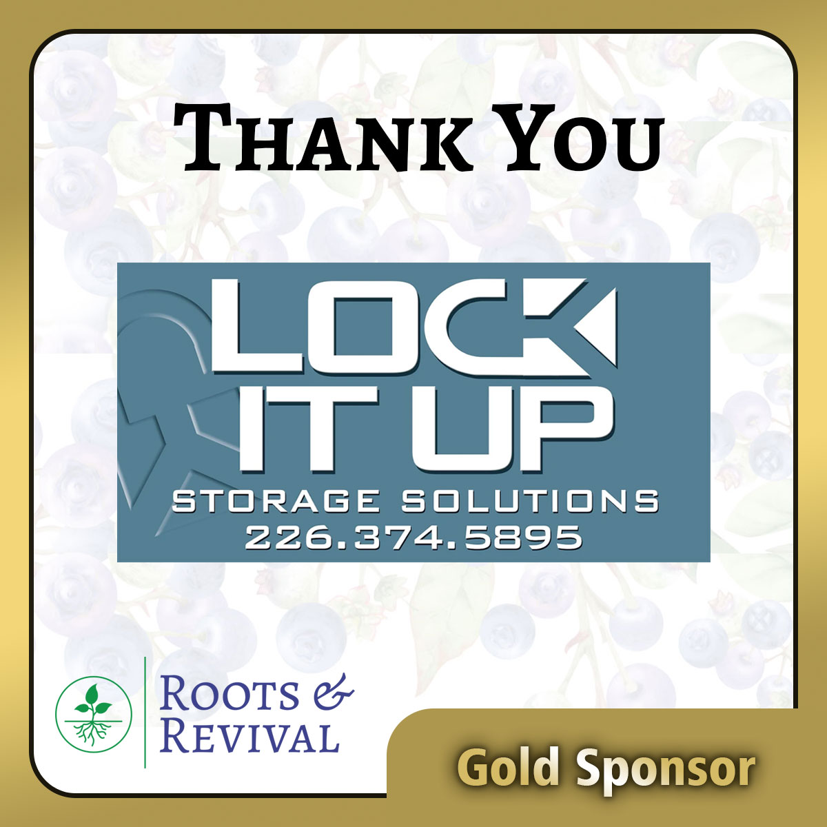 Lock it Up Gold Sponsors